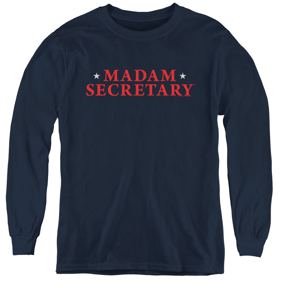 MADAM SECRETARY/LOGO - YOUTH LONG SLEEVE TEE - NAVY