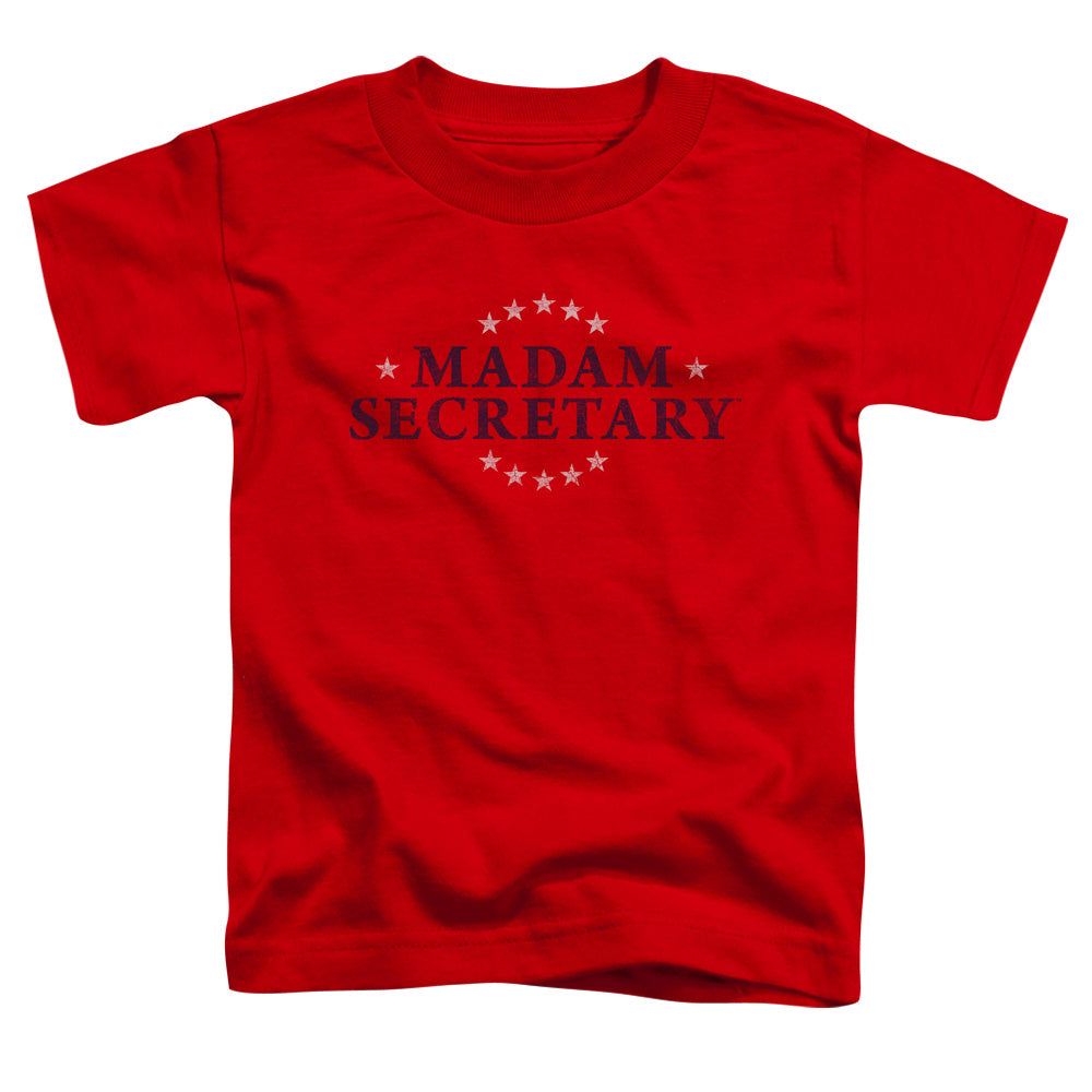 MADAM SECRETARY/DISTRESS LOGO - S/S TODDLER TEE - RED