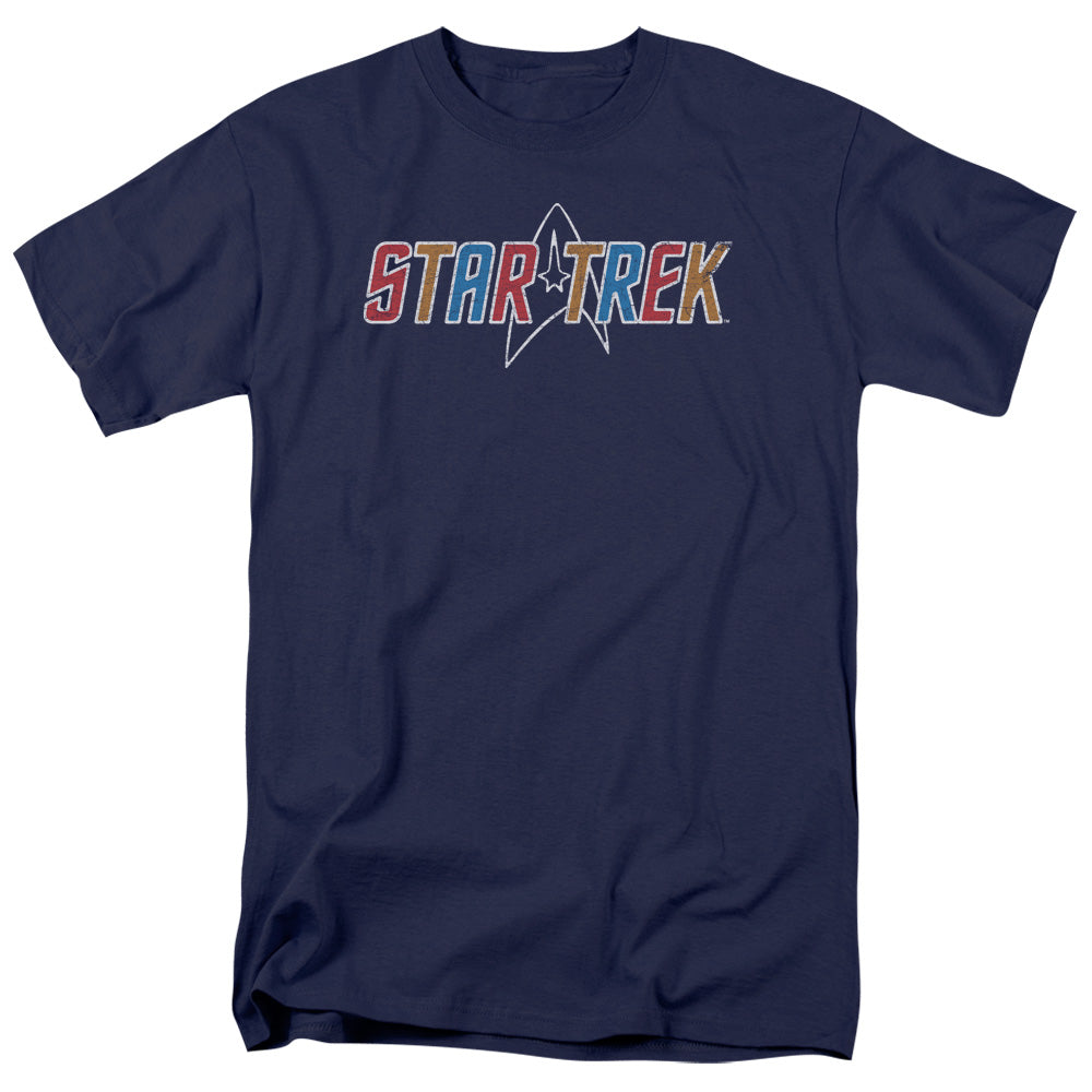 STAR TREK/MULTI COLORED LOGO - S/S ADULT 18/1  -  NAVY