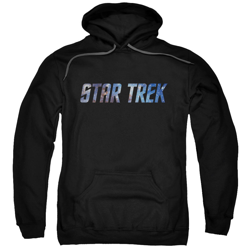 STAR TREK/SPACE LOGO - ADULT PULLOVER HOODIE - BLACK