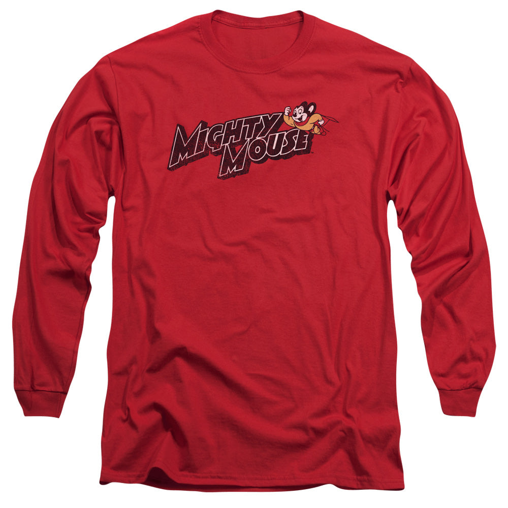 MIGHTY MOUSE/MIGHT LOGO -  L/S ADULT 18/1  - RED