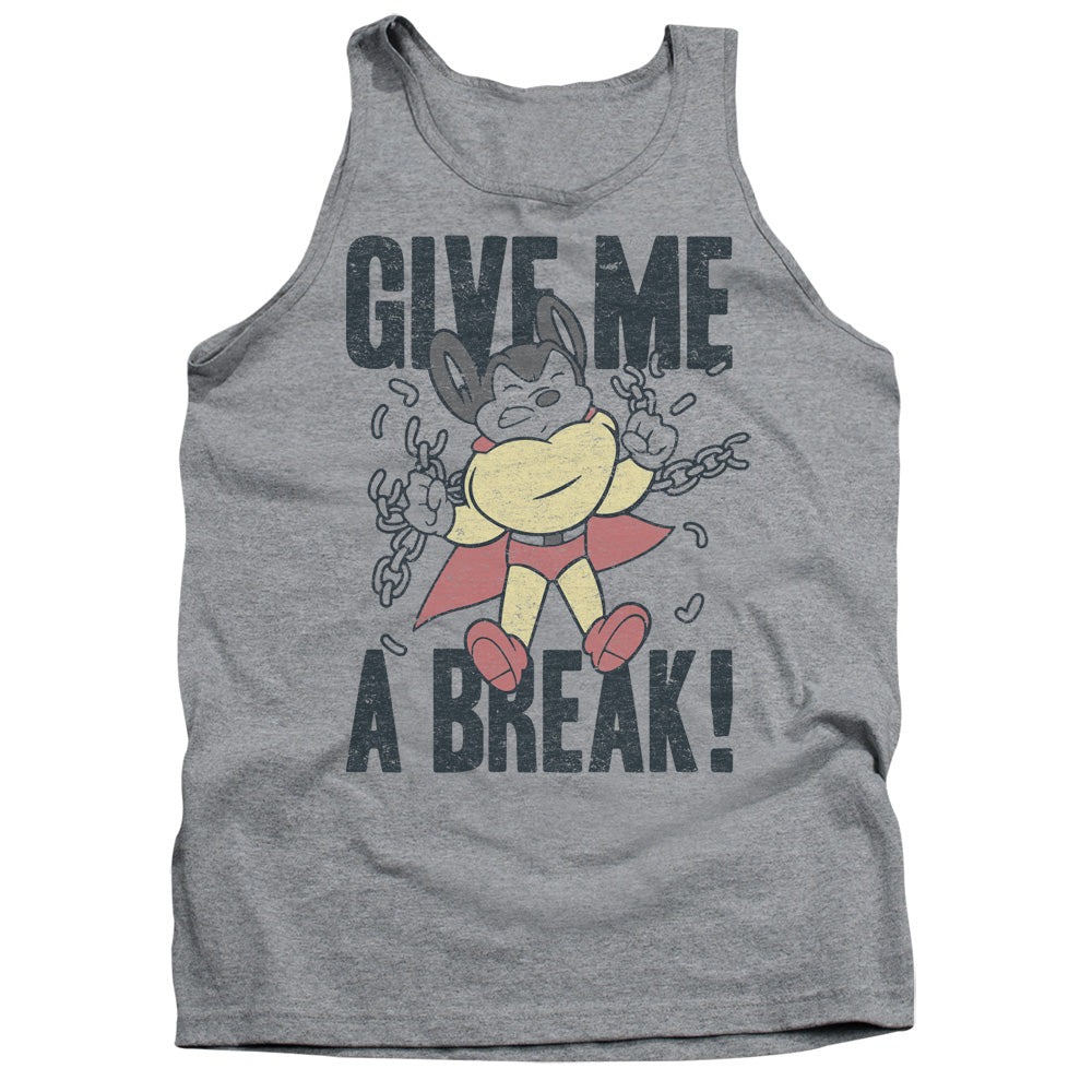 MIGHTY MOUSE/GIVE ME A BREAK - ADULT TANK - ATHLETIC HEATHER