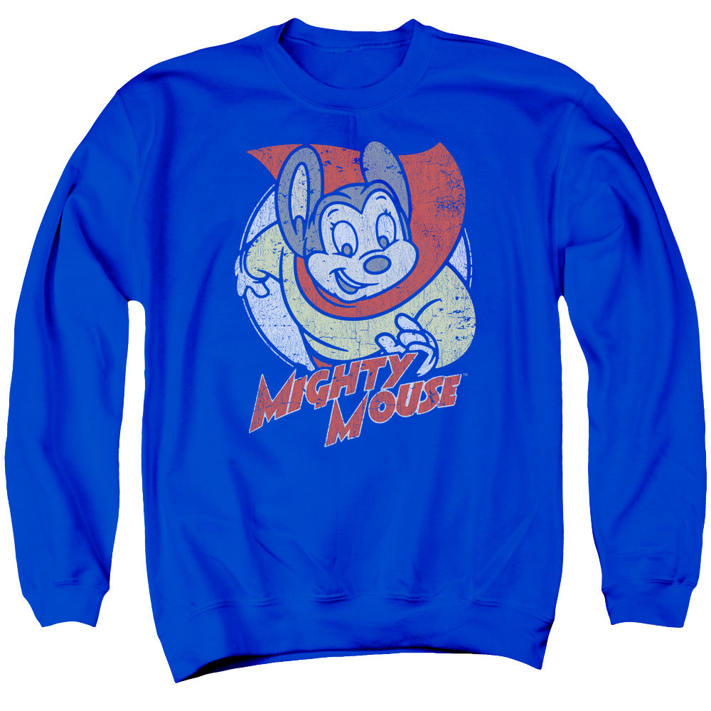 MIGHTY MOUSE/MIGHTY CIRCLE - ADULT CREWNECK SWEATSHIRT - ROYAL BLUE