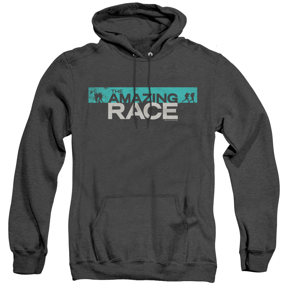 AMAZING RACE/BAR LOGO - ADULT HEATHER HOODIE - BLACK