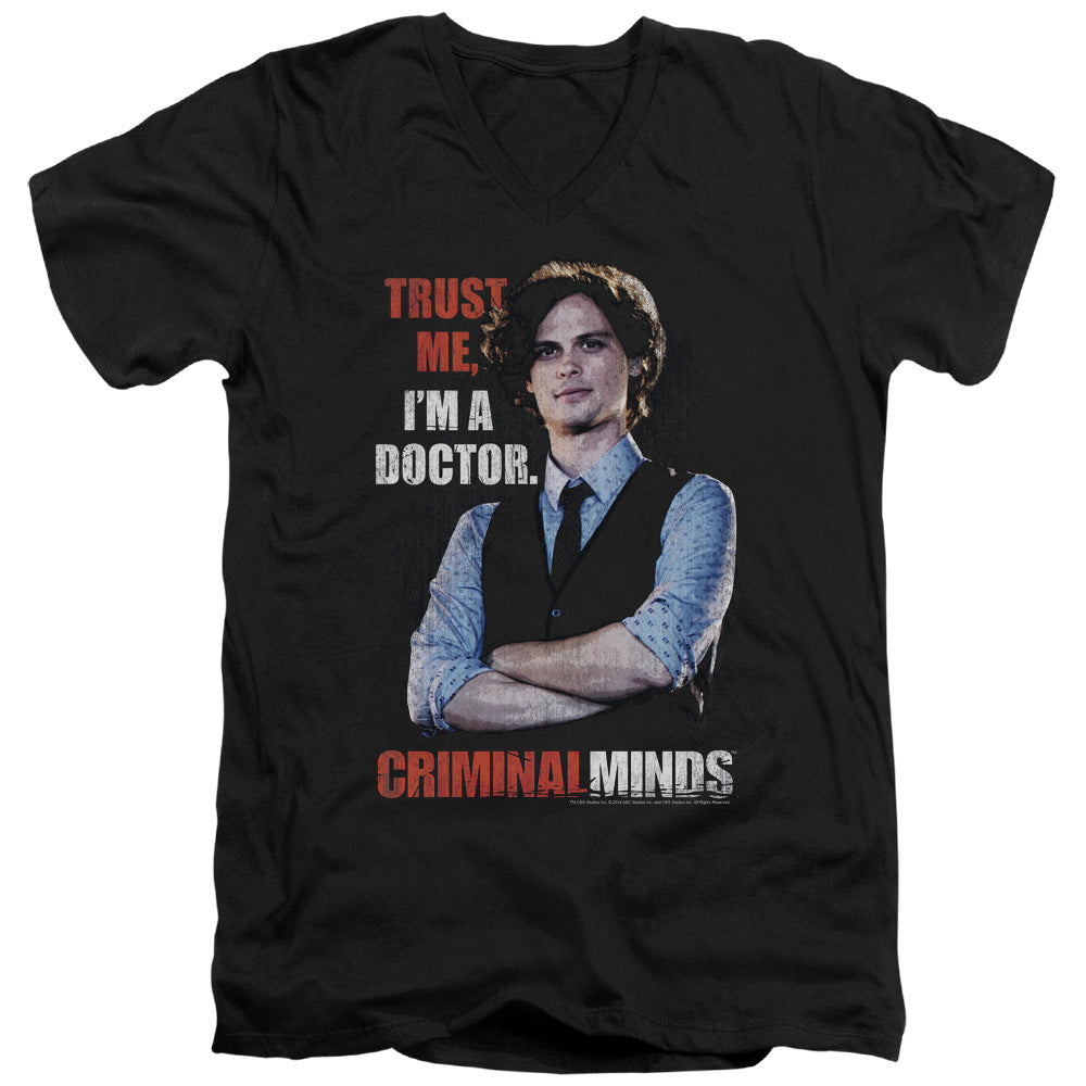 CRIMINAL MINDS/TRUST ME - S/S ADULT V-NECK 30/1 - BLACK