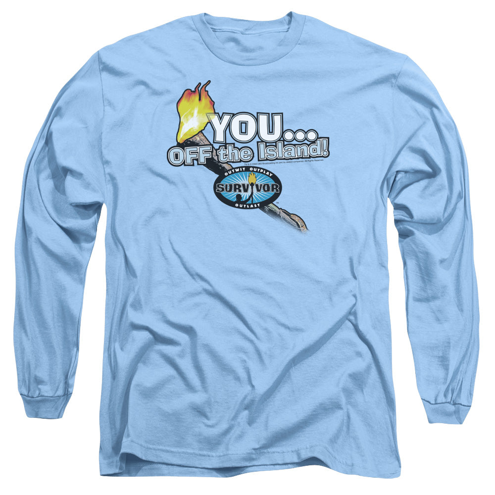 SURVIVOR/YOU OFF THE ISLAND -  L/S ADULT 18/1  - CAROLINA BLUE