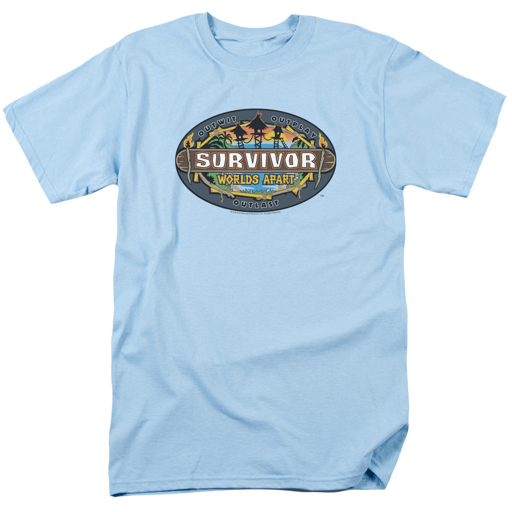 SURVIVOR/WORLDS APART LOGO - S/S ADULT 18/1 - LIGHT BLUE