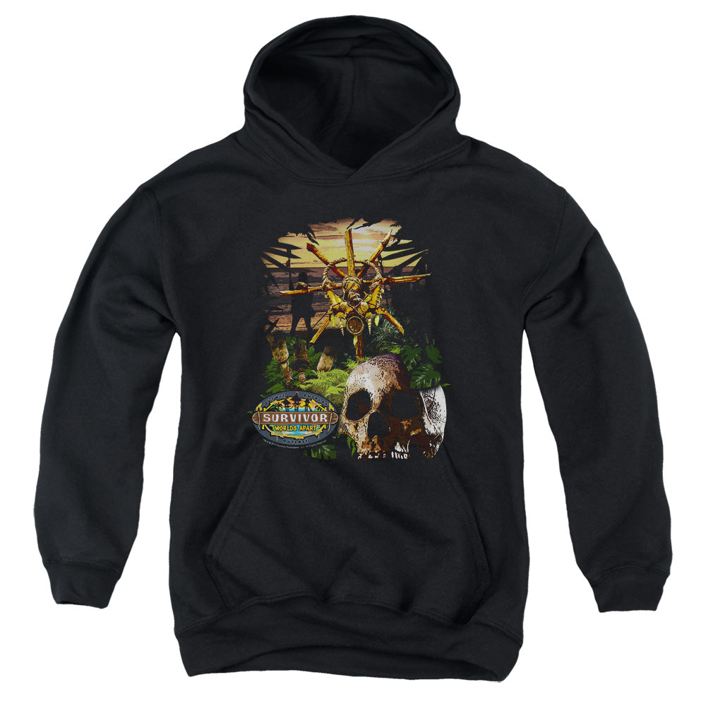 SURVIVOR/JUNGLE - YOUTH PULLOVER HOODIE - BLACK