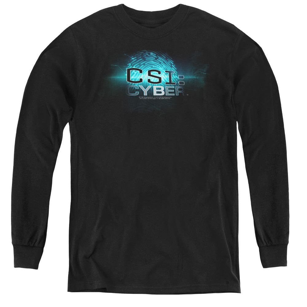 CSI: CYBER/THUMB PRINT - YOUTH LONG SLEEVE TEE - BLACK