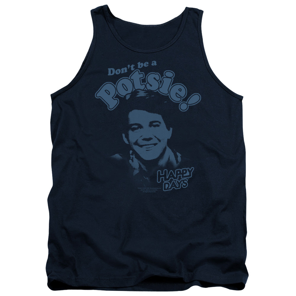 HAPPY DAYS/DONT BE A POTSY - ADULT TANK - NAVY
