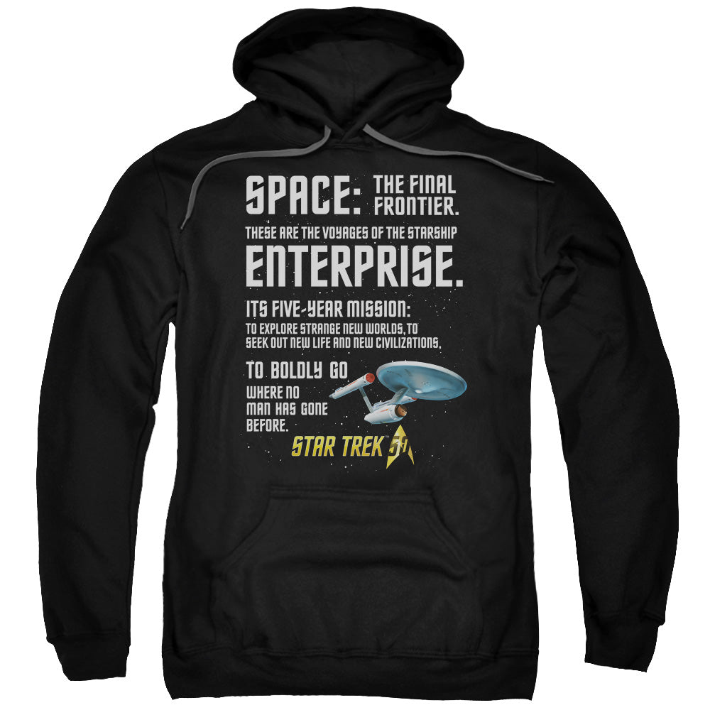 STAR TREK/INTRO - ADULT PULLOVER HOODIE - BLACK