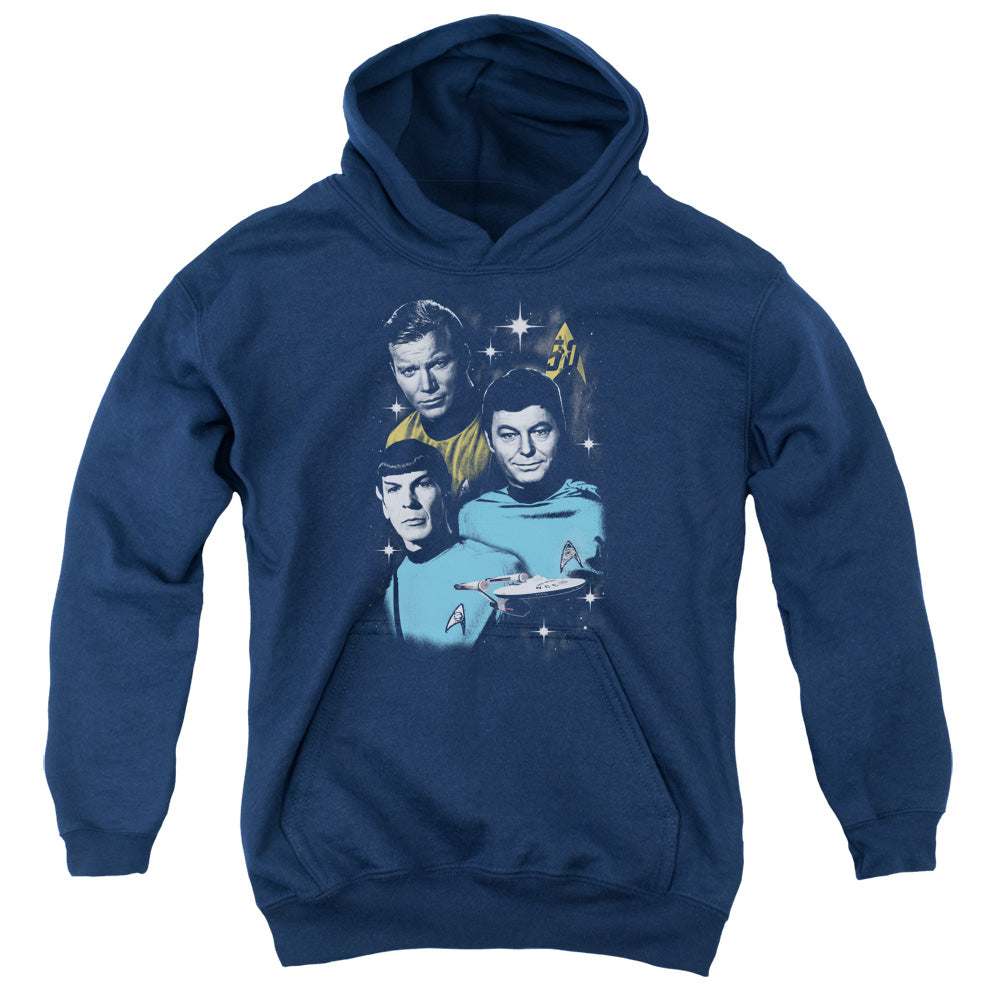 STAR TREK/ALL STAR CREW - YOUTH PULLOVER HOODIE - NAVY