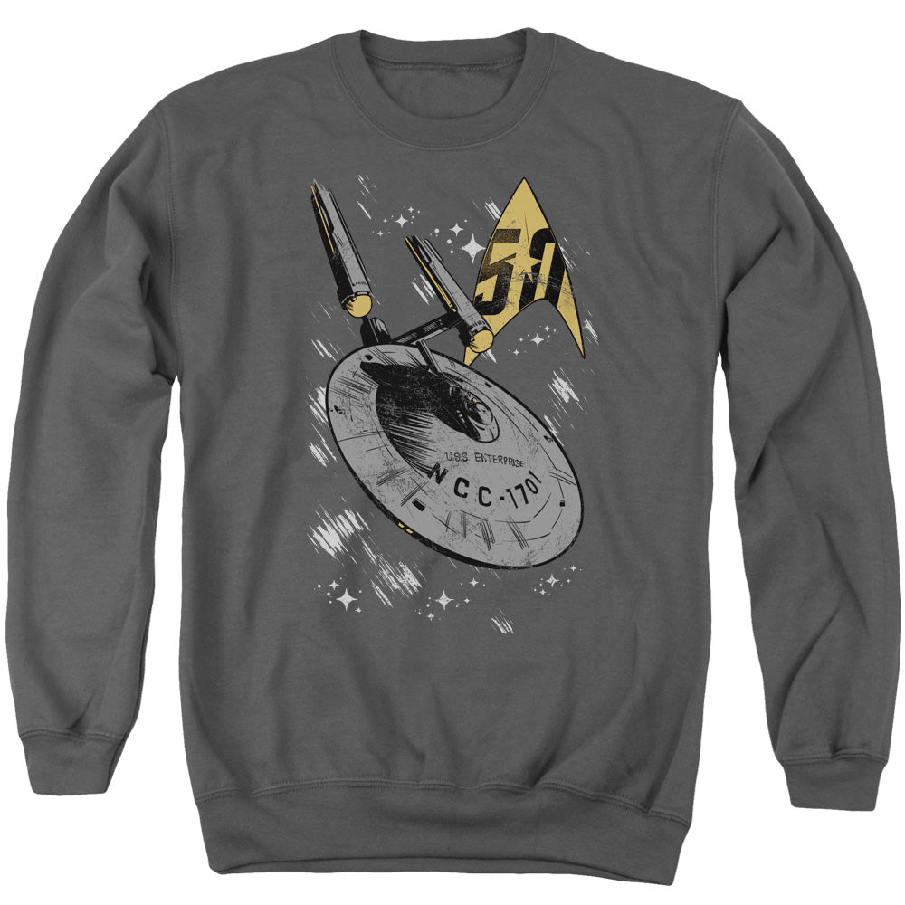 STAR TREK/ENTERPRISE DASH - ADULT CREWNECK SWEATSHIRT - CHARCOAL
