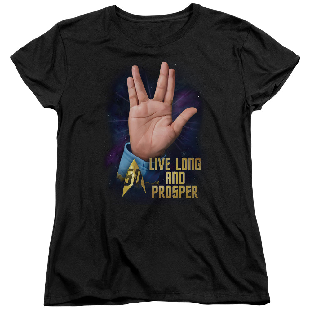 STAR TREK/LLAP 50 - S/S WOMENS TEE - BLACK
