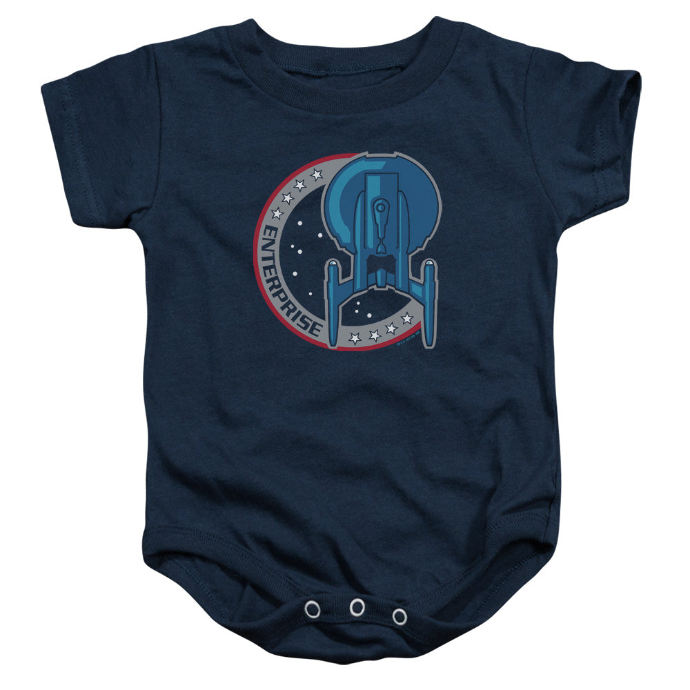 STAR TREK/ENTERPRISE PATCH - INFANT SNAPSUIT - NAVY