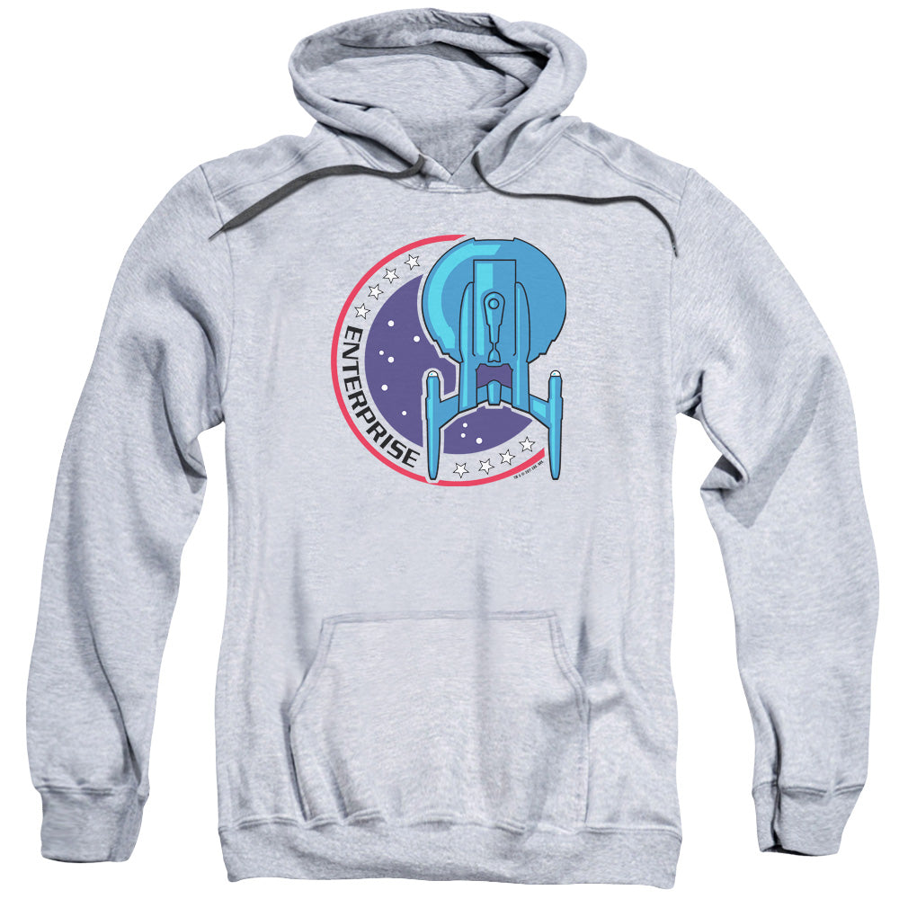 STAR TREK/ENTERPRISE PATCH - ADULT PULLOVER HOODIE - ATHLETIC HEATHER