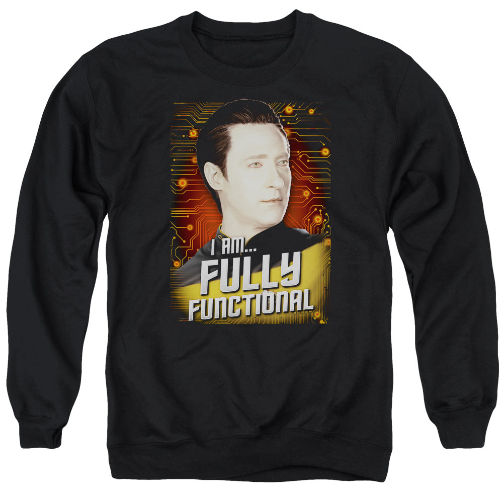 STAR TREK/FULLY FUNCTIONAL - ADULT CREWNECK SWEATSHIRT - BLACK