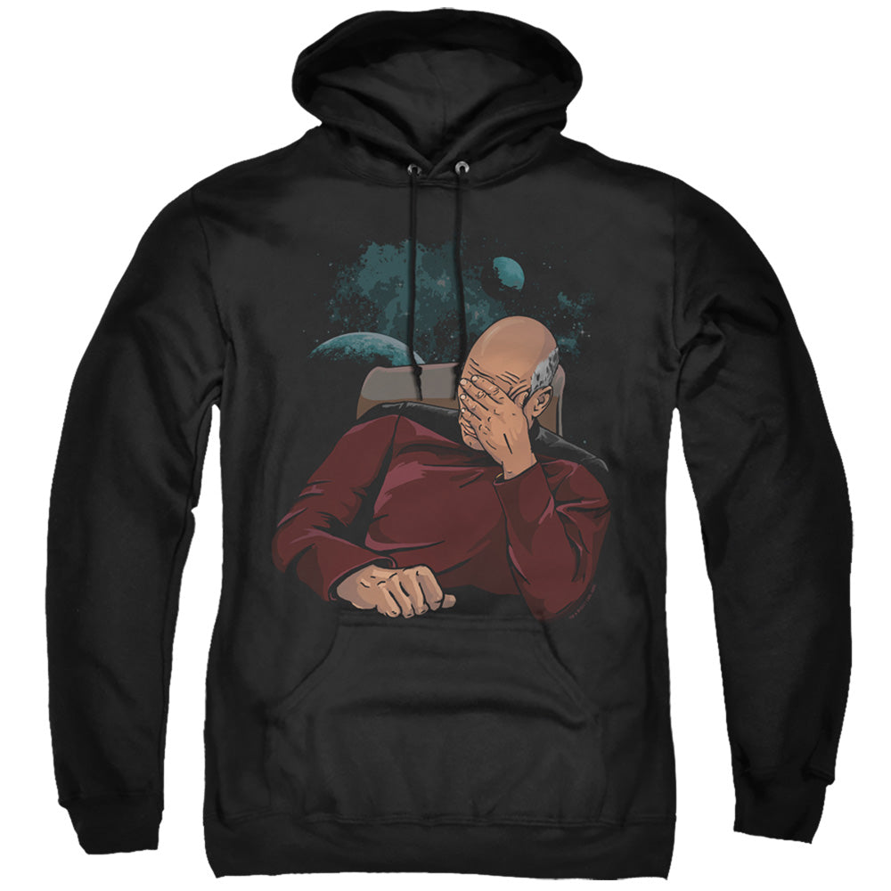 STAR TREK/FACEPALM - ADULT PULLOVER HOODIE - BLACK