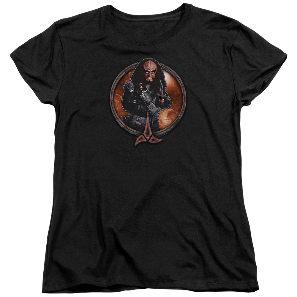 STAR TREK/GOWRON - S/S WOMENS TEE - BLACK