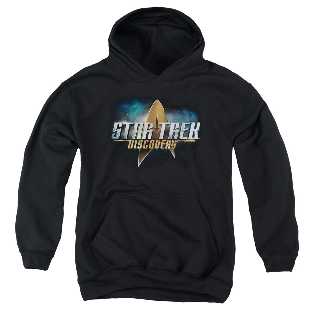 STAR TREK DISCOVERY/DISCOVERY LOGO - YOUTH PULLOVER HOODIE - BLACK