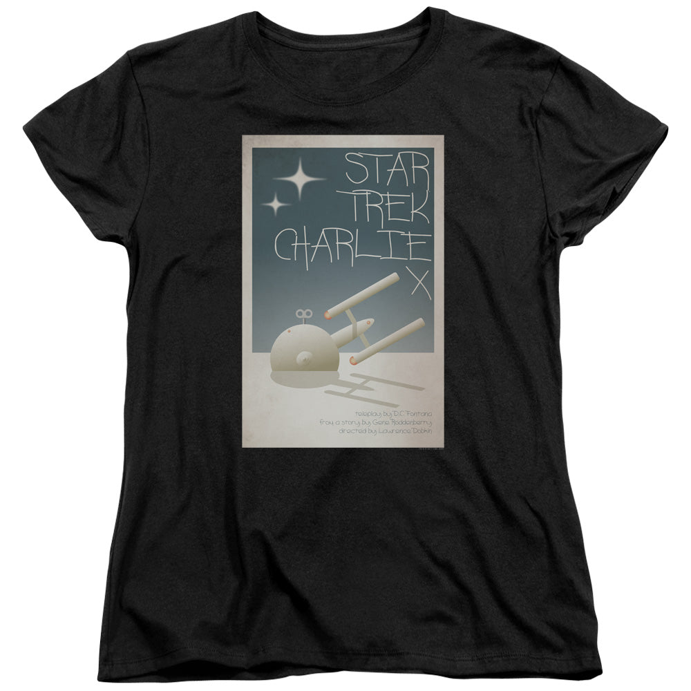 STAR TREK/TOS EPISODE 2 - S/S WOMENS TEE - BLACK