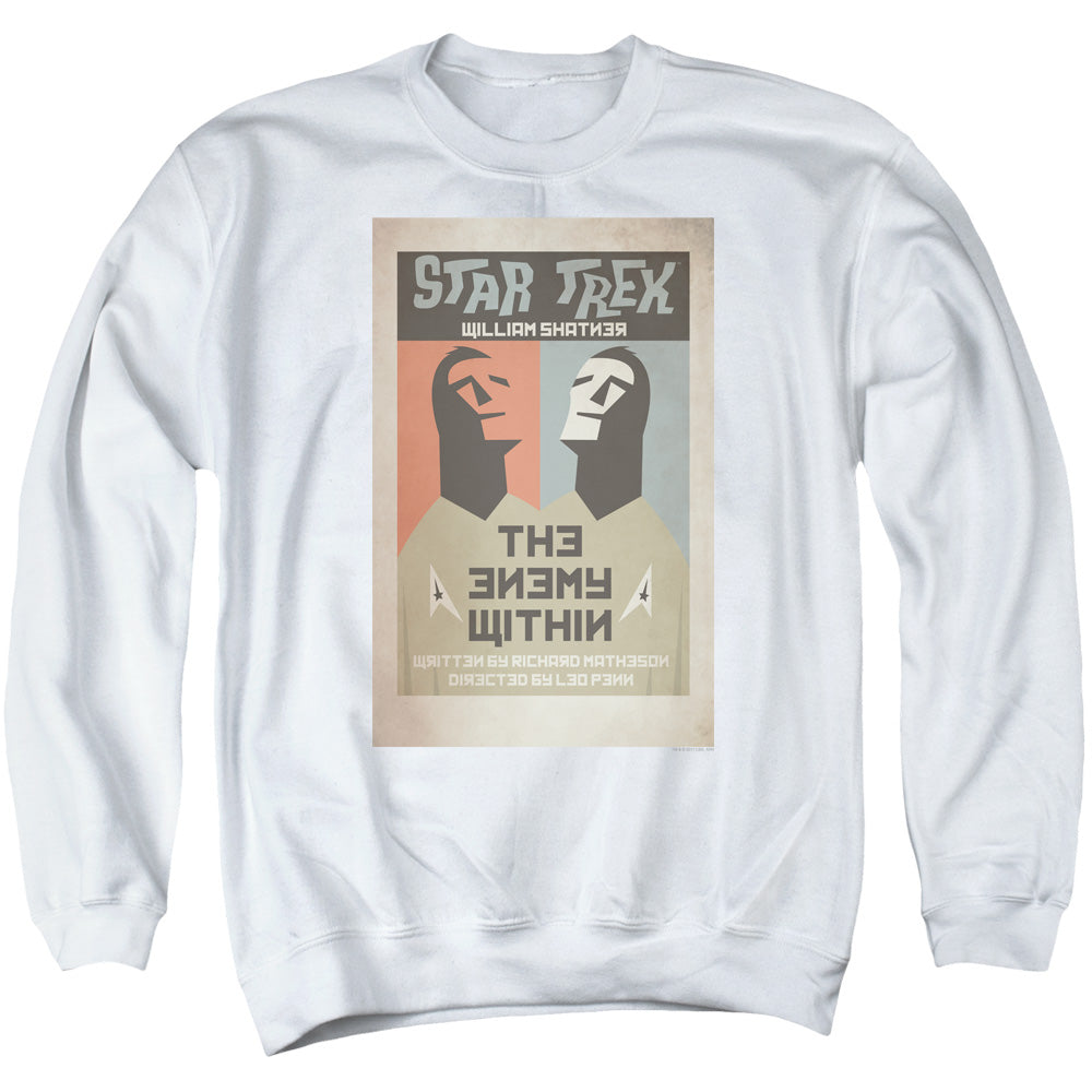 STAR TREK/TOS EPISODE 5 - ADULT CREWNECK SWEATSHIRT - WHITE