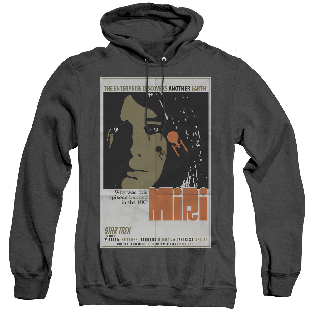 STAR TREK/TOS EPISODE 8 - ADULT HEATHER HOODIE - BLACK