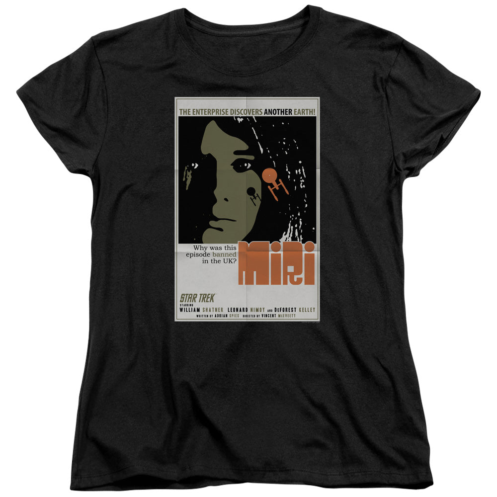 STAR TREK/TOS EPISODE 8 - S/S WOMENS TEE - BLACK