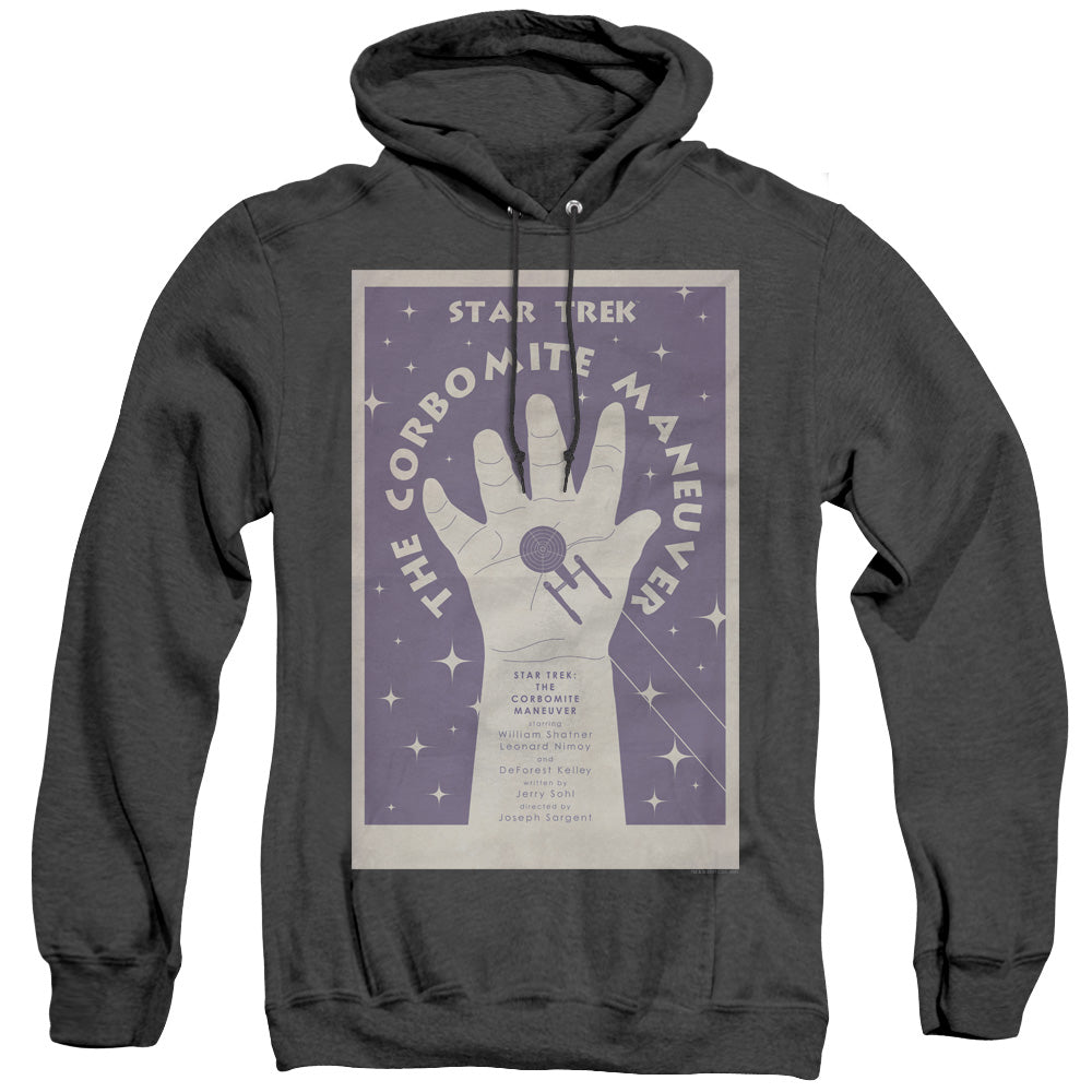 STAR TREK/TOS EPISODE 10 - ADULT HEATHER HOODIE - BLACK