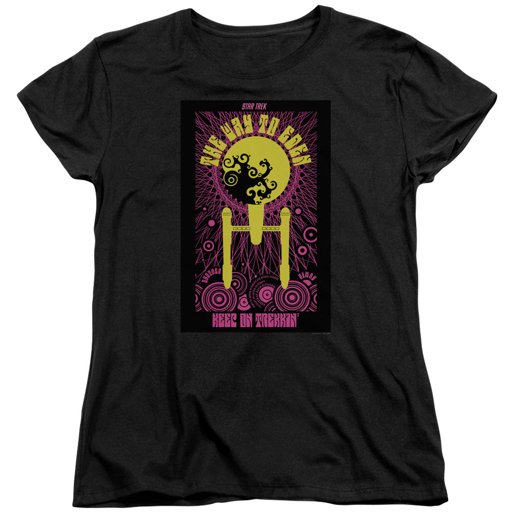 STAR TREK/TOS EPISODE 75 - S/S WOMENS TEE - BLACK