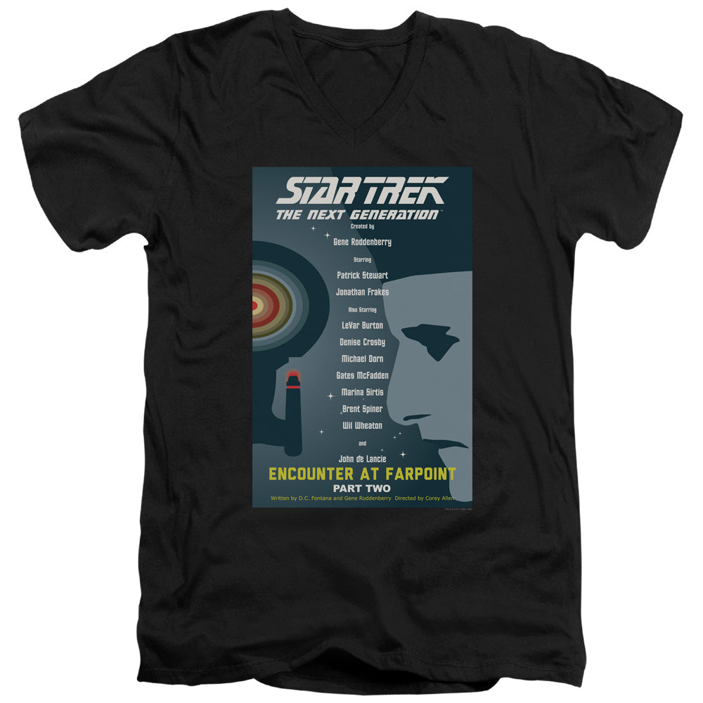 STAR TREK/TNG SEASON 1 EPISODE 2 - S/S ADULT V-NECK 30/1 - BLACK