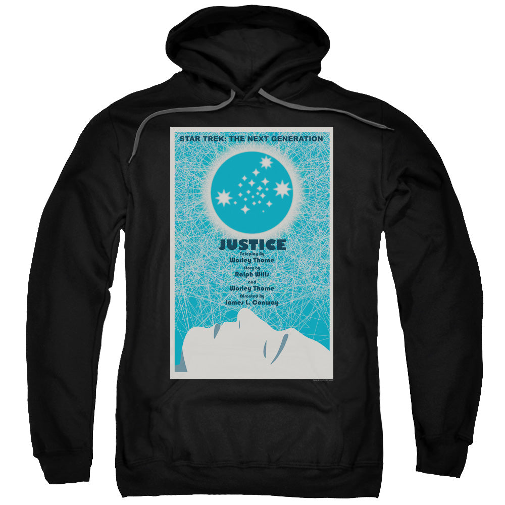 STAR TREK/TNG SEASON 1 EPISODE 8 - ADULT PULLOVER HOODIE - BLACK