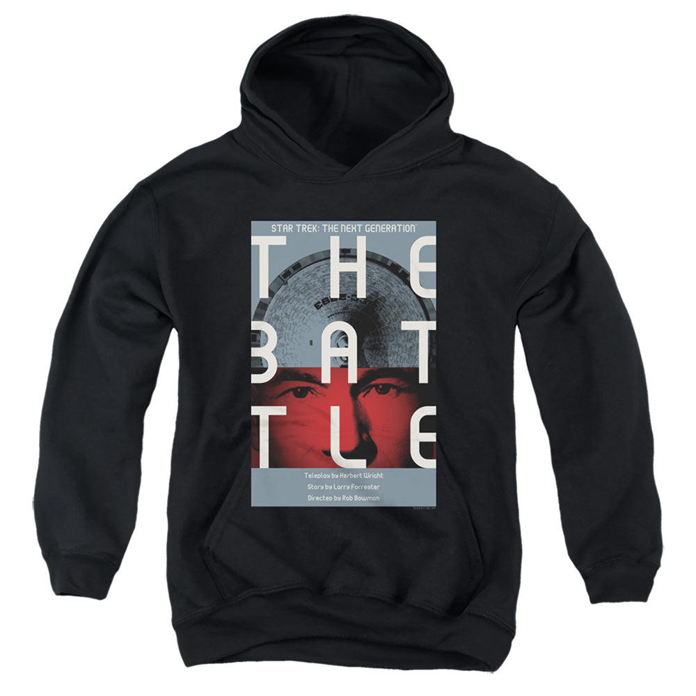STAR TREK/TNG SEASON 1 EPISODE 9 - YOUTH PULLOVER HOODIE - BLACK