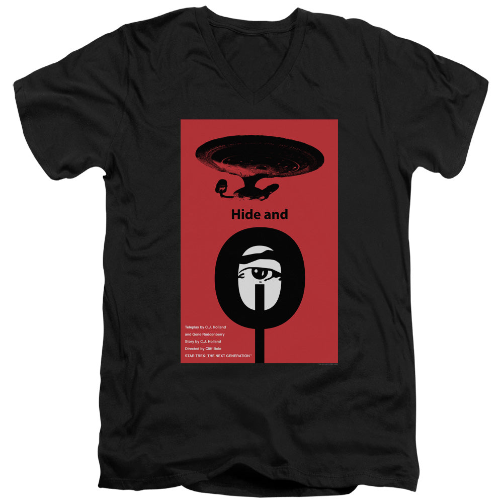 STAR TREK/TNG SEASON 1 EPISODE 10 - S/S ADULT V-NECK 30/1 - BLACK