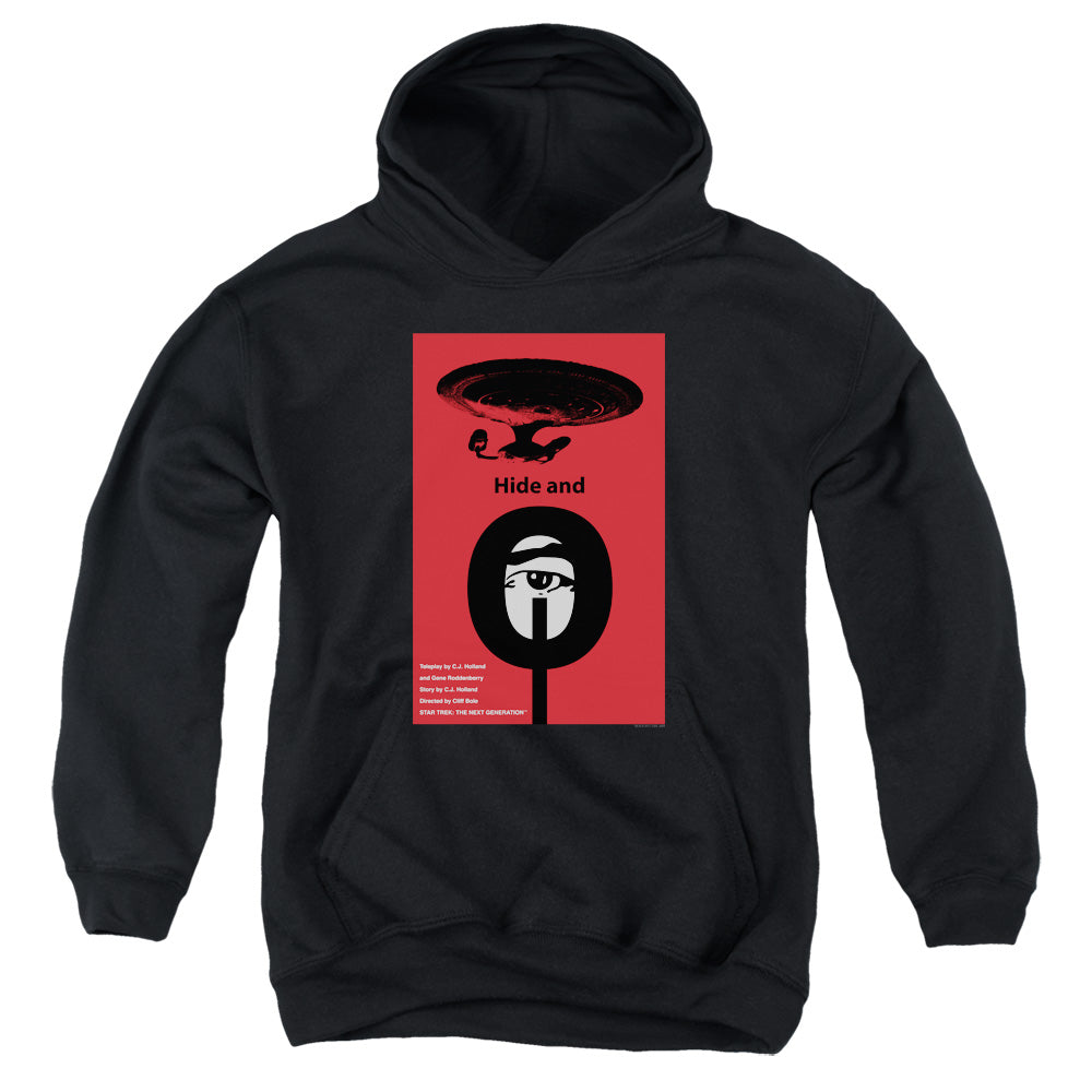 STAR TREK/TNG SEASON 1 EPISODE 10 - YOUTH PULLOVER HOODIE - BLACK