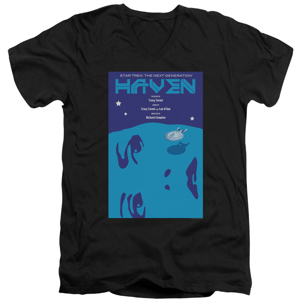 STAR TREK/TNG SEASON 1 EPISODE 11 - S/S ADULT V-NECK 30/1 - BLACK
