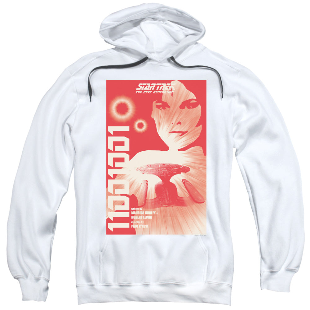 STAR TREK/TNG SEASON 1 EPISODE 15 - ADULT PULLOVER HOODIE - WHITE