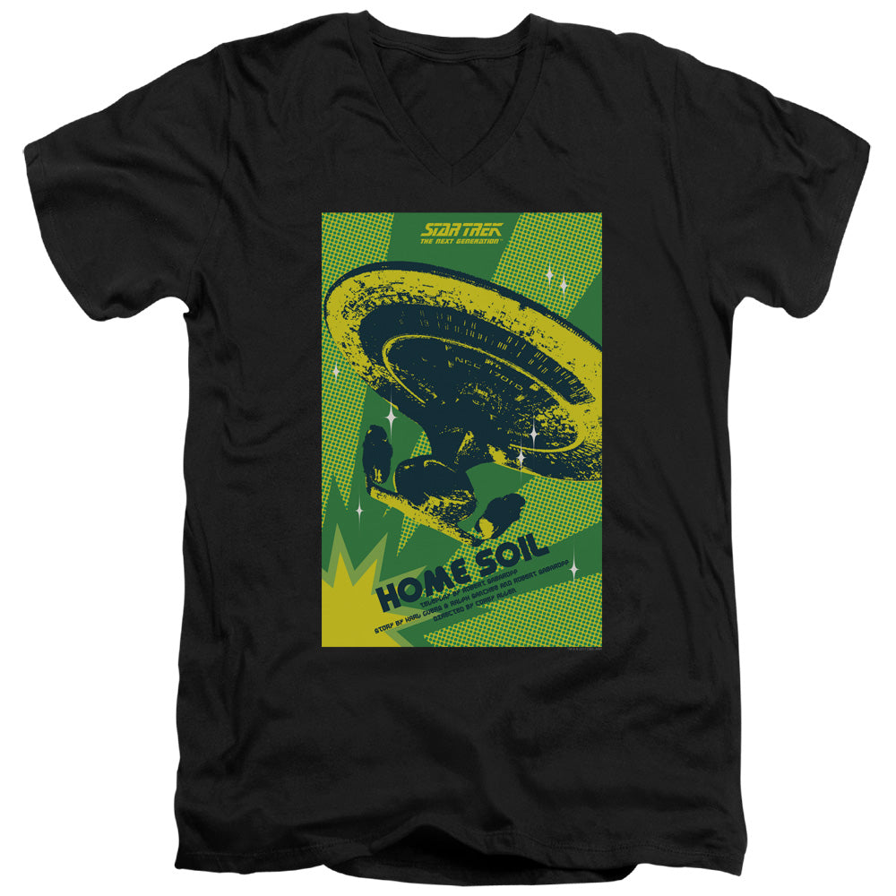STAR TREK/TNG SEASON 1 EPISODE 18 - S/S ADULT V-NECK 30/1 - BLACK