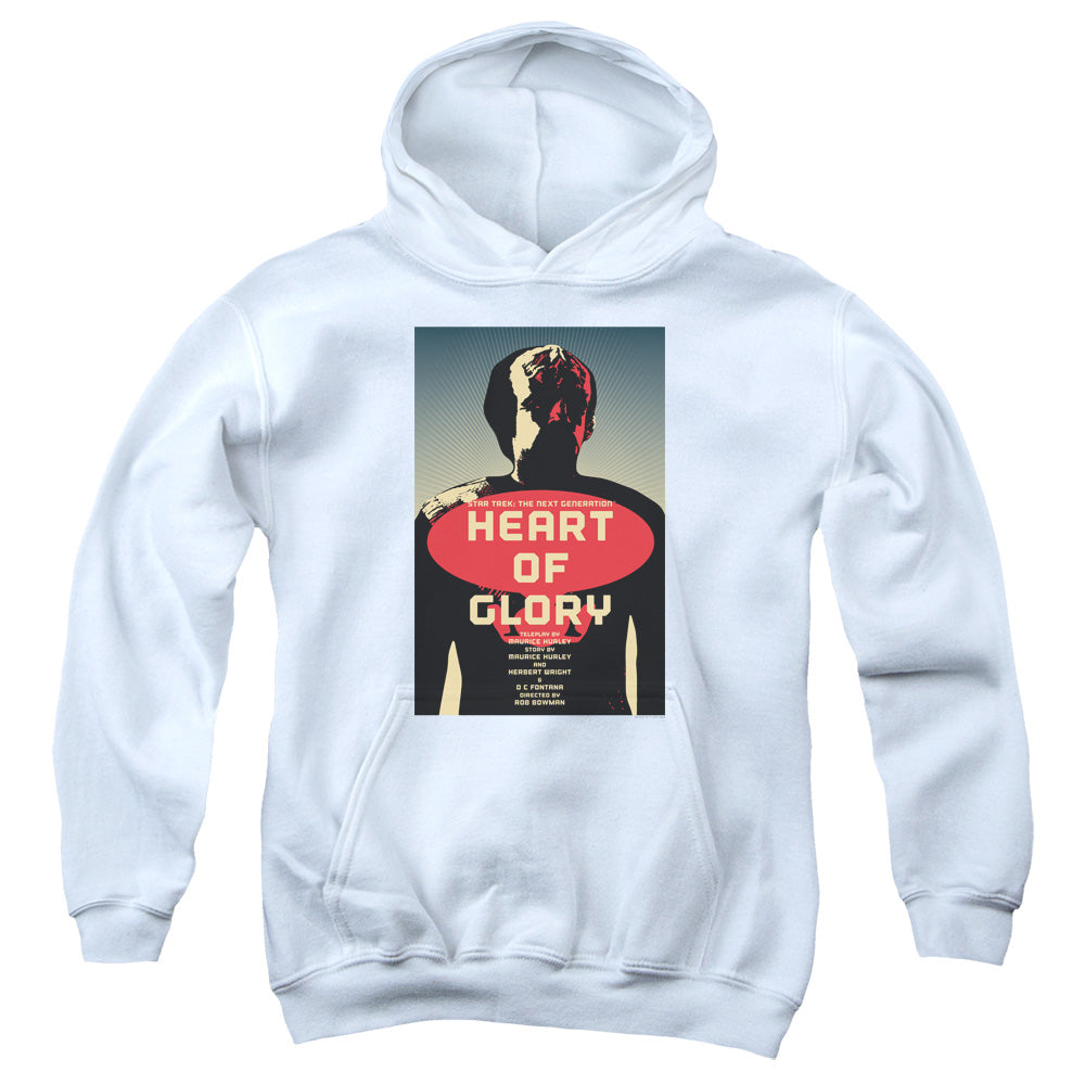 STAR TREK/TNG SEASON 1 EPISODE 20 - YOUTH PULLOVER HOODIE - WHITE