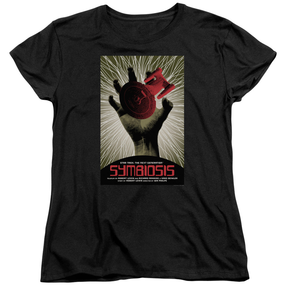 STAR TREK/TNG SEASON 1 EPISODE 22 - S/S WOMENS TEE - BLACK