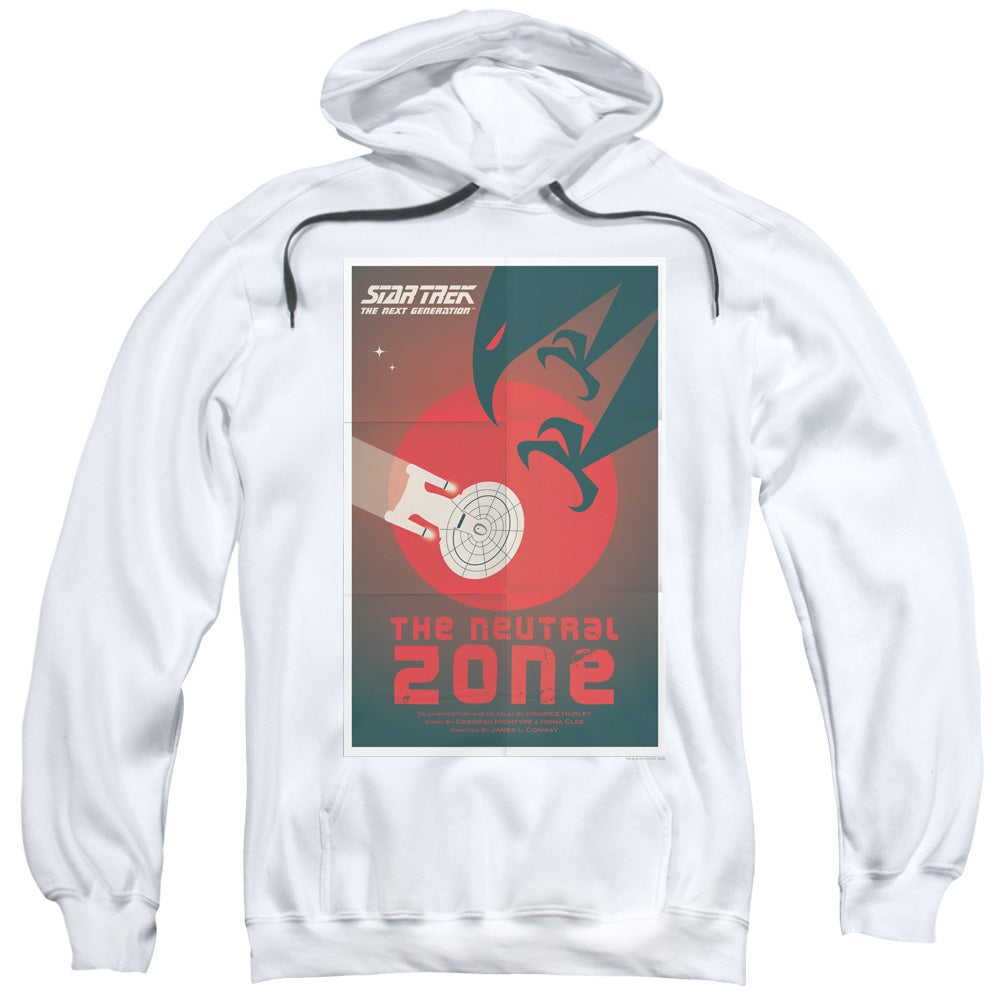 STAR TREK/TNG SEASON 1 EPISODE 26 - ADULT PULLOVER HOODIE - WHITE