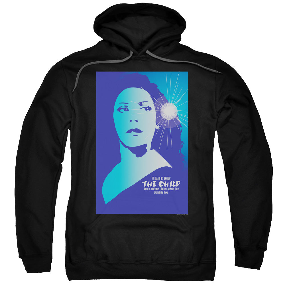 STAR TREK/TNG SEASON 2 EPISODE 1 - ADULT PULLOVER HOODIE - BLACK