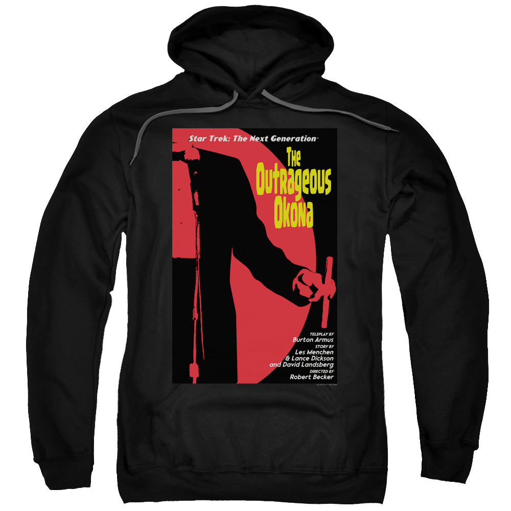 STAR TREK/TNG SEASON 2 EPISODE 4 - ADULT PULLOVER HOODIE - BLACK