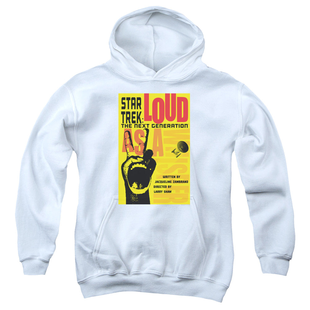 STAR TREK/TNG SEASON 2 EPISODE 5 - YOUTH PULLOVER HOODIE - WHITE