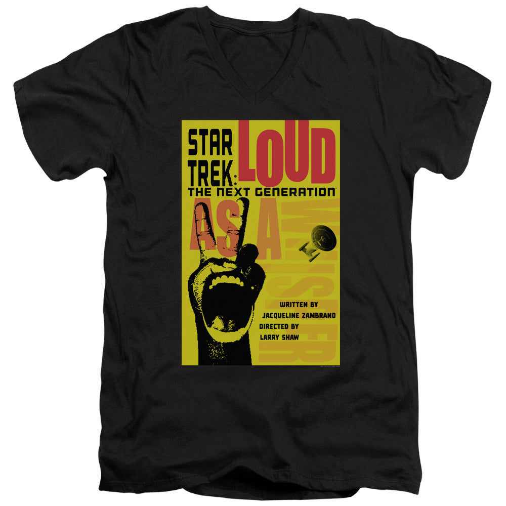 STAR TREK/TNG SEASON 2 EPISODE 5 - S/S ADULT V-NECK 30/1 - BLACK