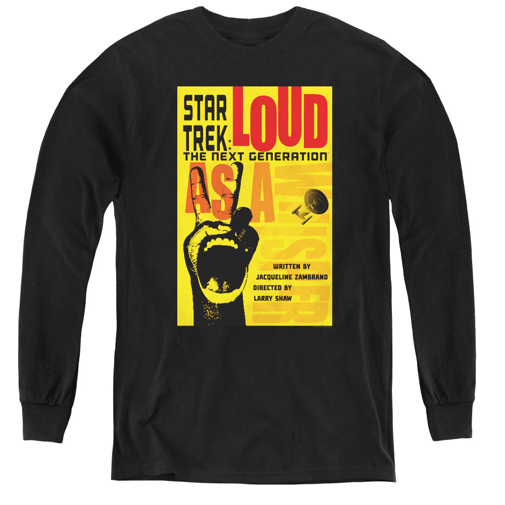 STAR TREK/TNG SEASON 2 EPISODE 5 - YOUTH LONG SLEEVE TEE - BLACK
