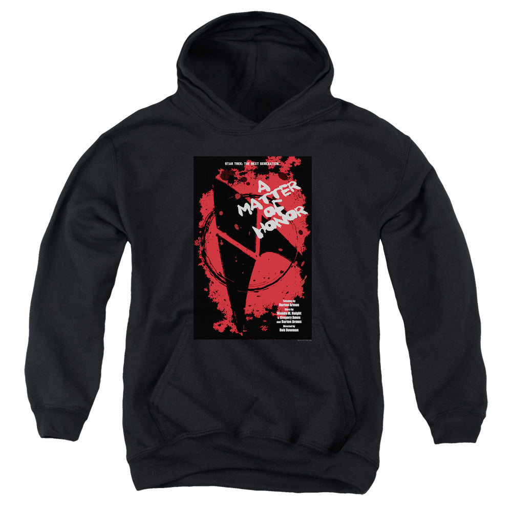 STAR TREK/TNG SEASON 2 EPISODE 8 - YOUTH PULLOVER HOODIE - BLACK