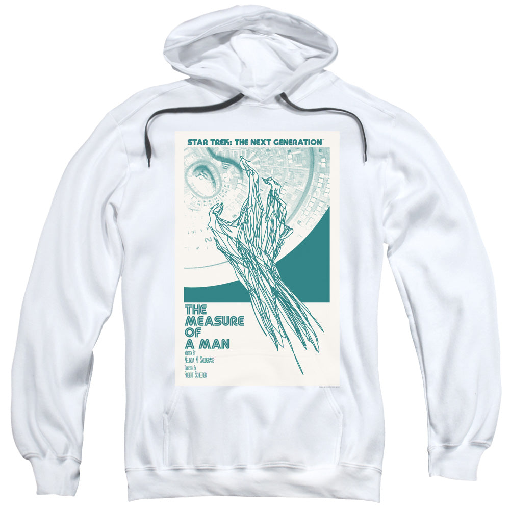 STAR TREK/TNG SEASON 2 EPISODE 9 - ADULT PULLOVER HOODIE - WHITE