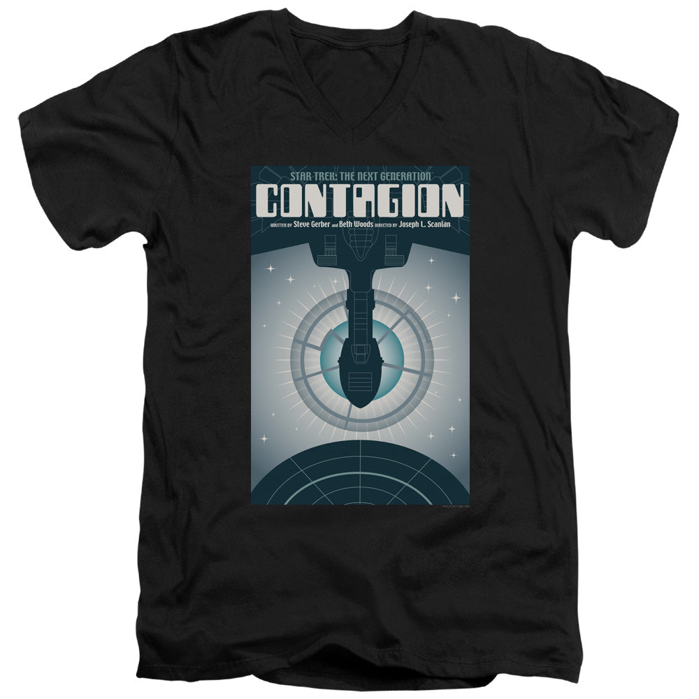 STAR TREK/TNG SEASON 2 EPISODE 11 - S/S ADULT V-NECK 30/1 - BLACK