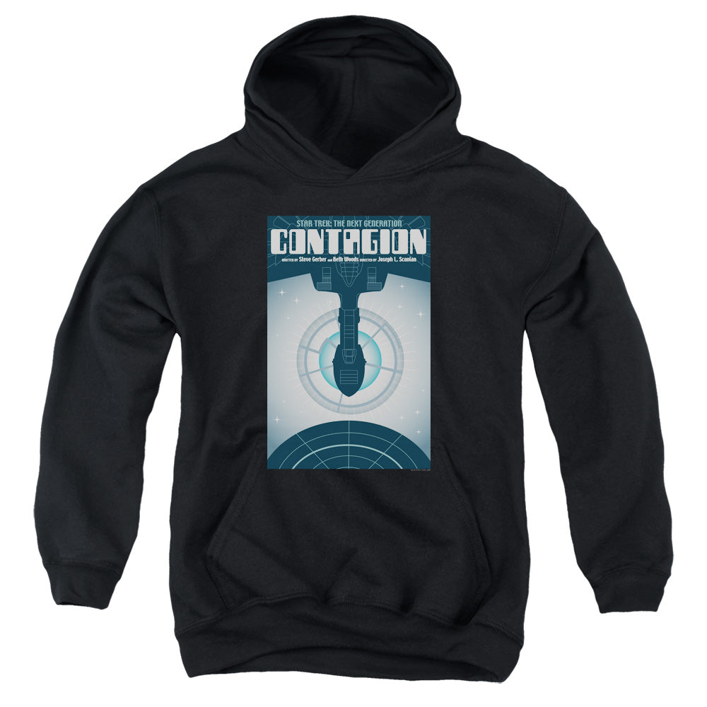 STAR TREK/TNG SEASON 2 EPISODE 11 - YOUTH PULLOVER HOODIE - BLACK